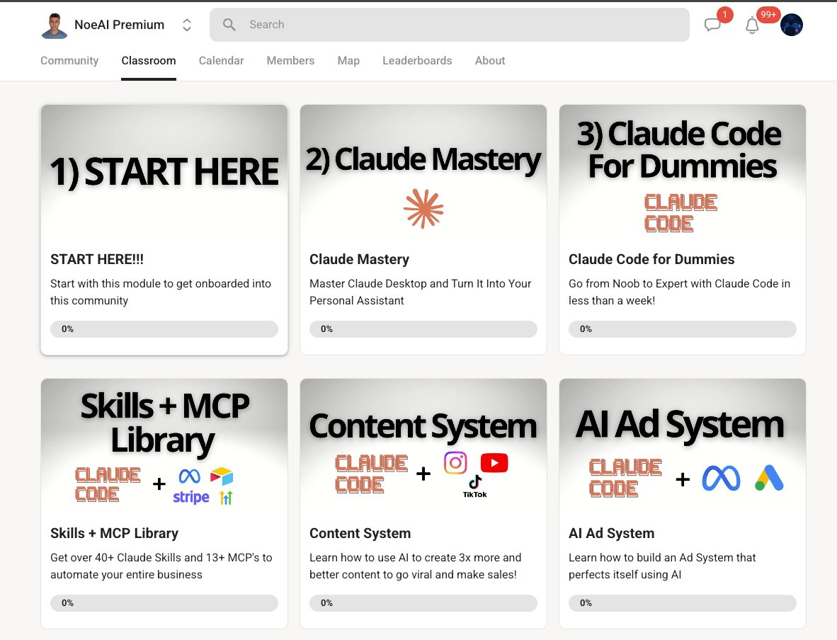 NoeAI Premium classroom modules top view